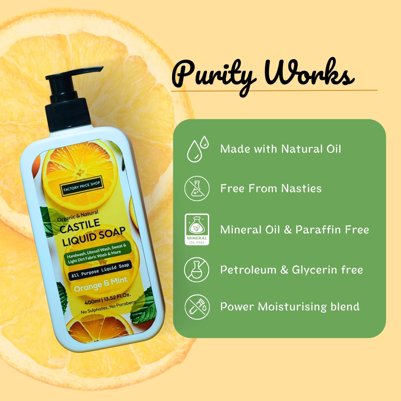 Orange & Mint Castile Liquid Soap