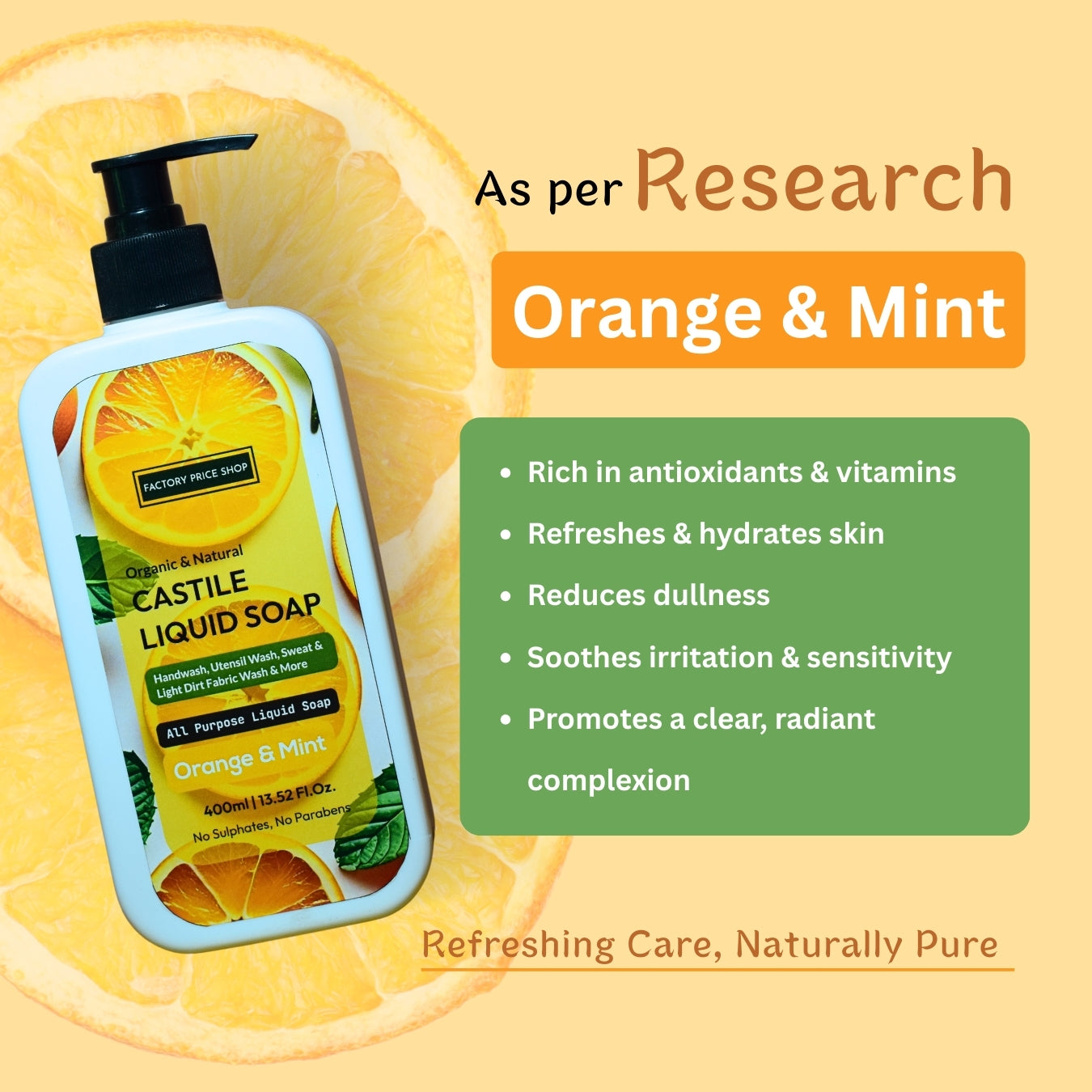 Orange & Mint Castile Liquid Soap