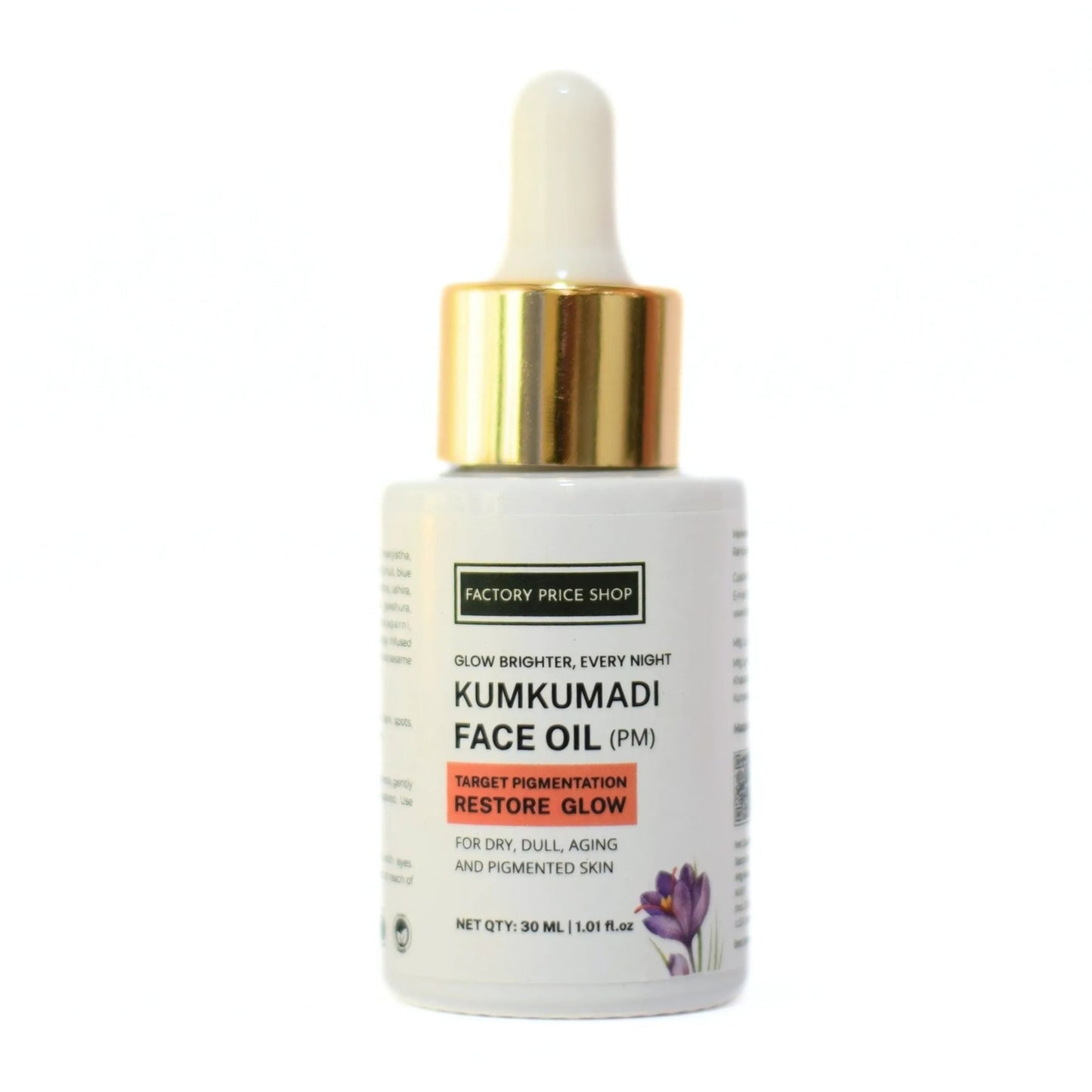 Kumkumadi oil on skincare shelf – ideal for PM beauty routine