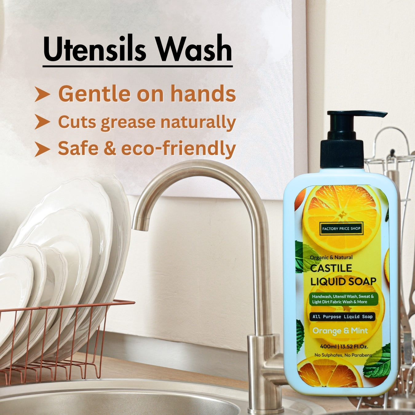 Orange & Mint Castile Liquid Soap