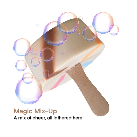 Colorful ice cream-shaped soap for fun skincare