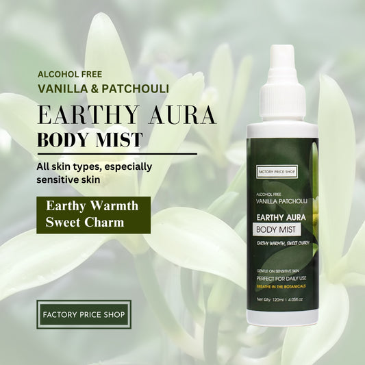 Earthy Aura Body Mist – organic vanilla patchouli body spray for all skin types