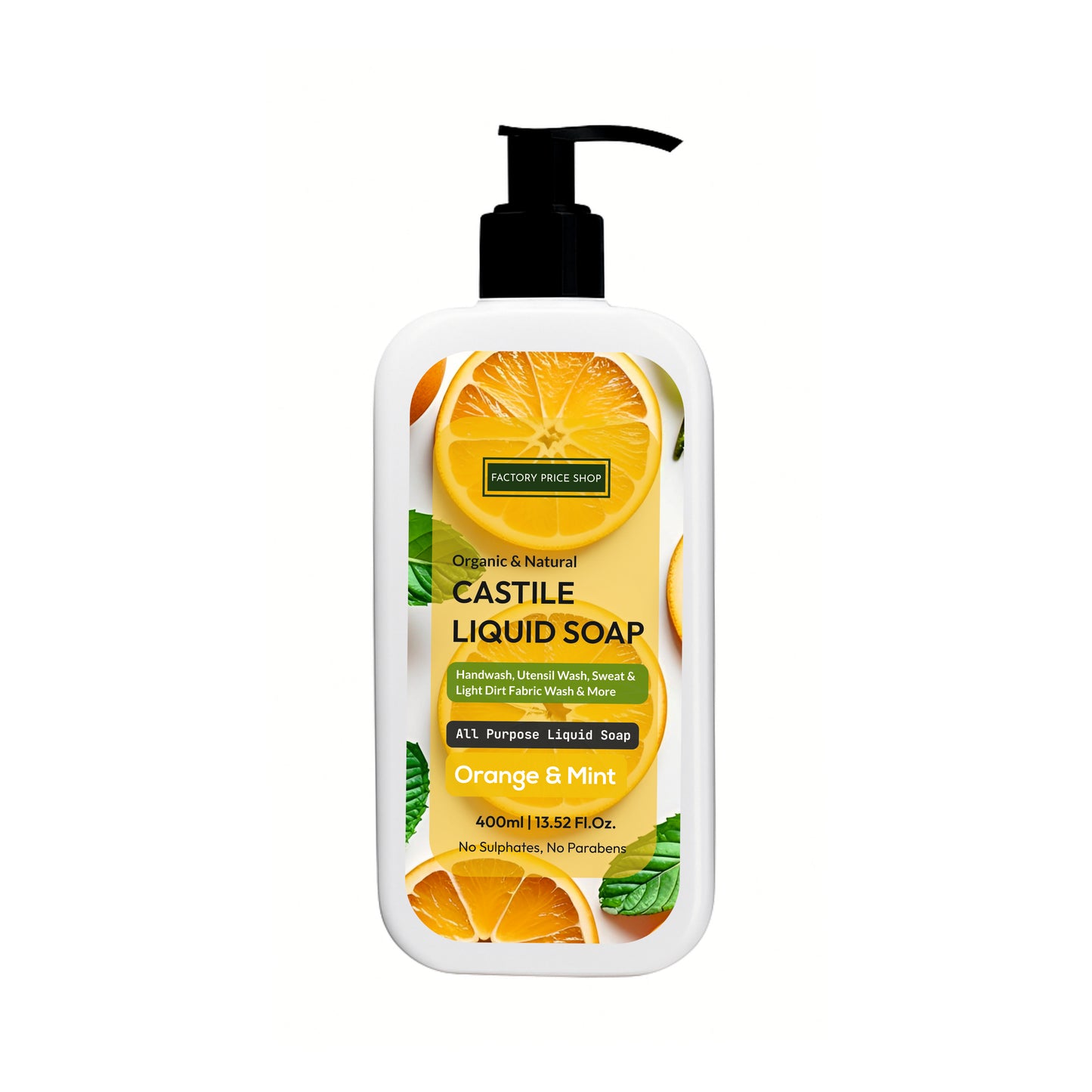 Orange & Mint Castile Liquid Soap