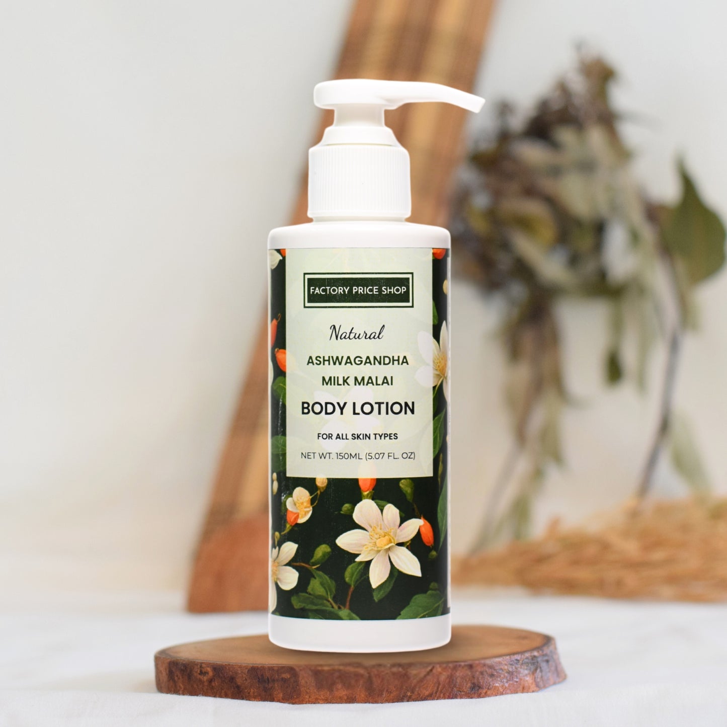 Herbal body lotion with ashwagandha, milk & malai