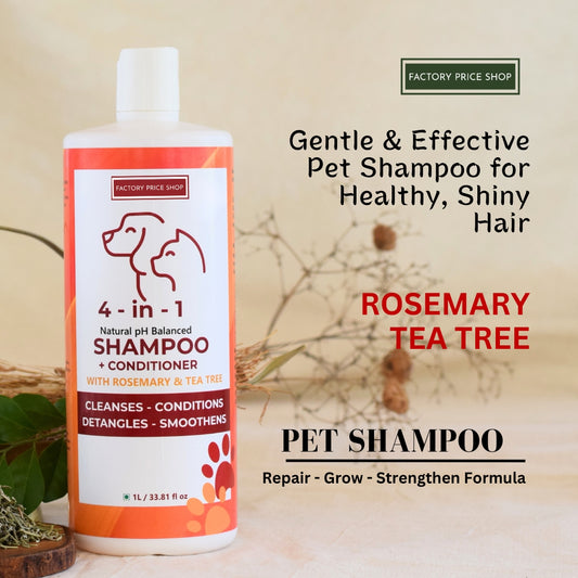 Chemical-free dog shampoo and conditioner for healthy pet fur