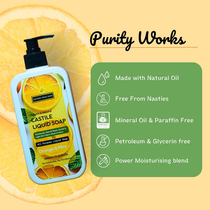 Orange & Mint Castile Liquid Soap