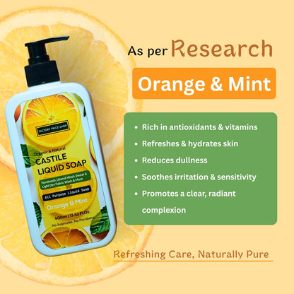 Orange & Mint Castile Liquid Soap
