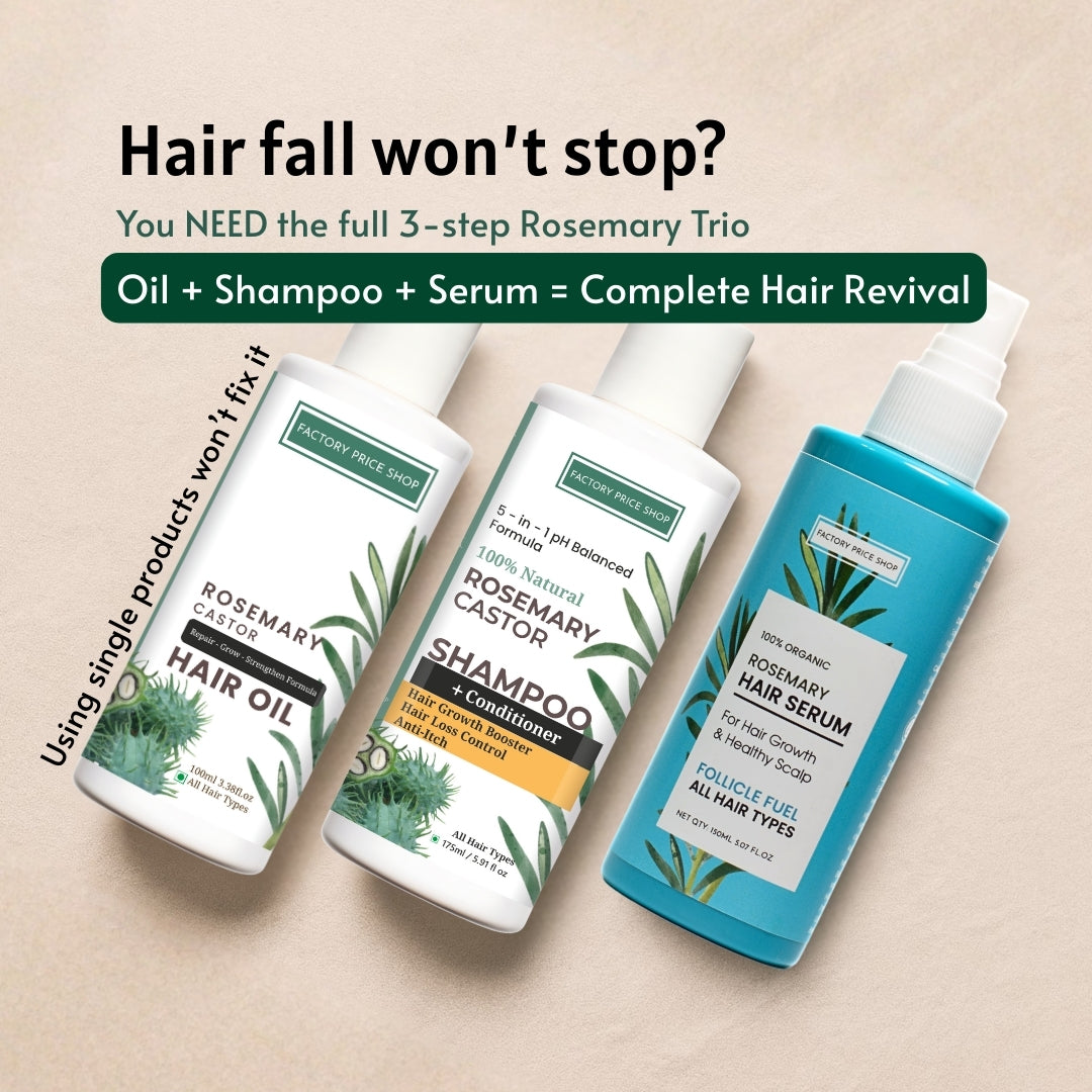 Rosemary Hair Revival Trio — Oil + Shampoo + Serum