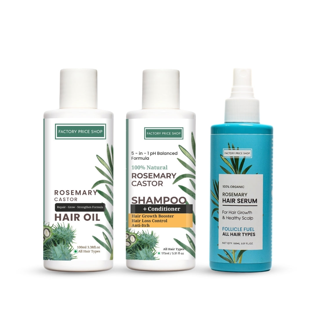 Rosemary Hair Revival Trio — Oil + Shampoo + Serum