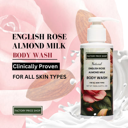 Natural English Rose Almond Milk Body Wash