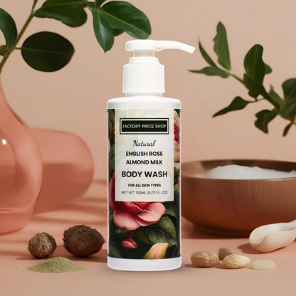 Natural English Rose Almond Milk Body Wash